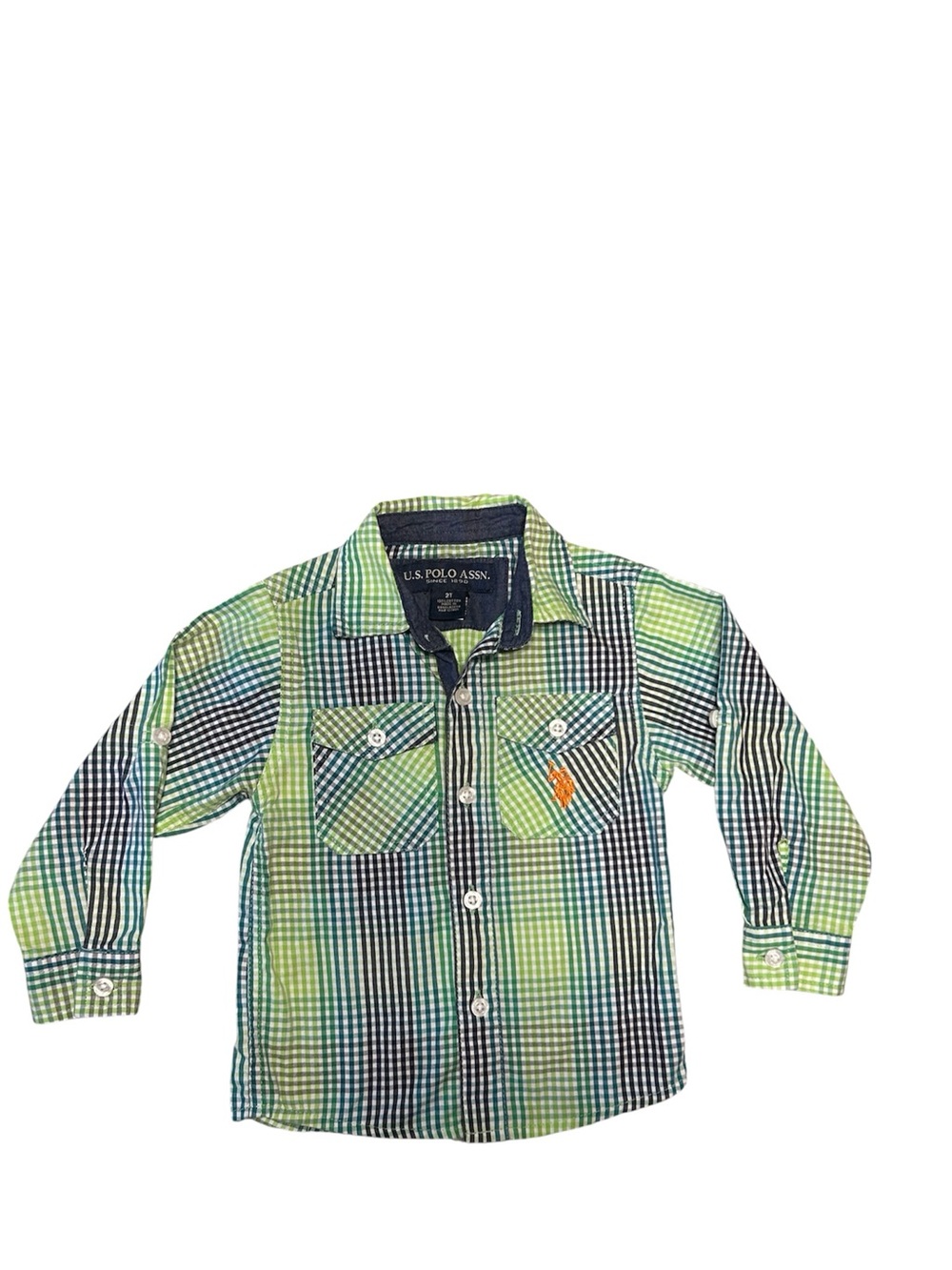 U.S. Polo Assn. Boys' Green Plaid Button-Up Shirt